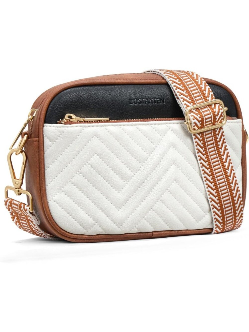 Quilted Vegan Leather Crossbody Bag for Women | RFID Blocking, Adjustable Strap